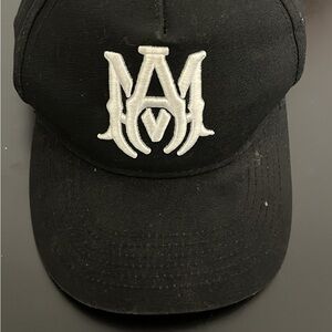 Black Cap with White Embroidery